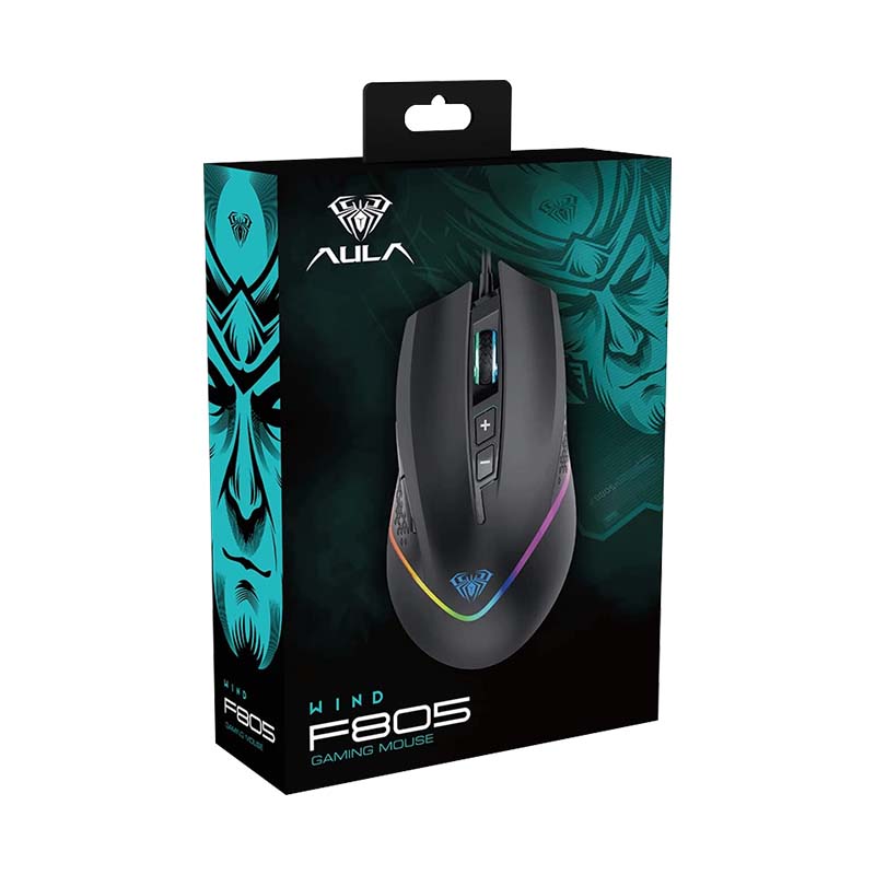 AULA F805 RGB Color Breathing Wired Gaming Mouse