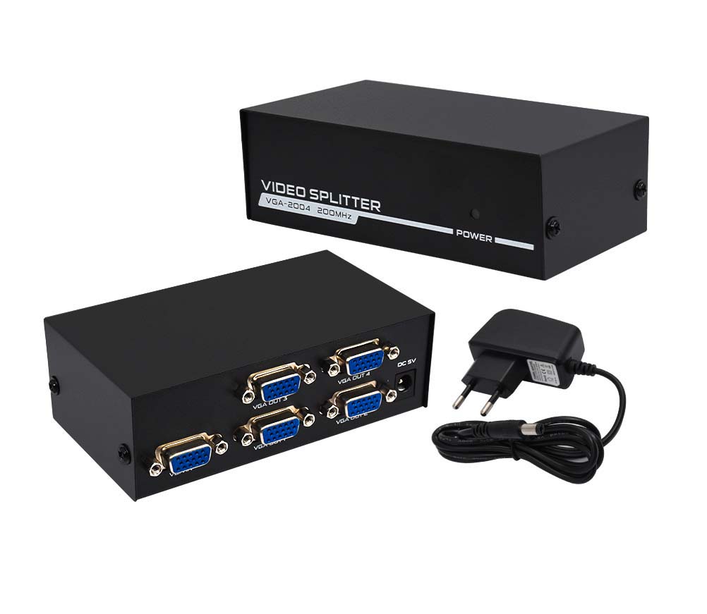 FJGEAR FJ-2004 4-Port 200MHz VGA Splitter