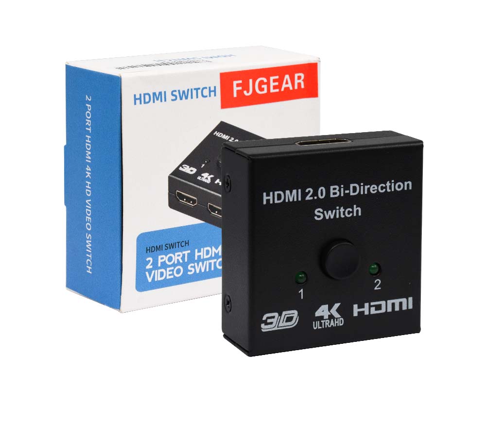 FJGEAR HD201 2-Port 4K 3D HDMI Switch