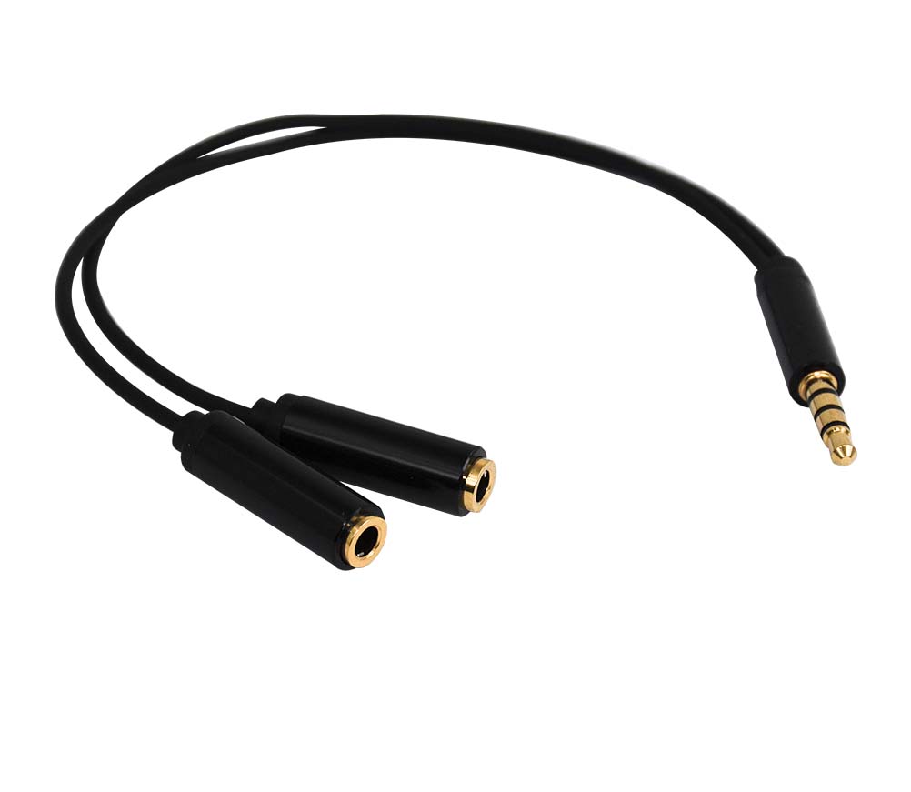 JINGHUA A326A 0.2m 1-Male to 2-Female 3.5mm Audio Converter Cable