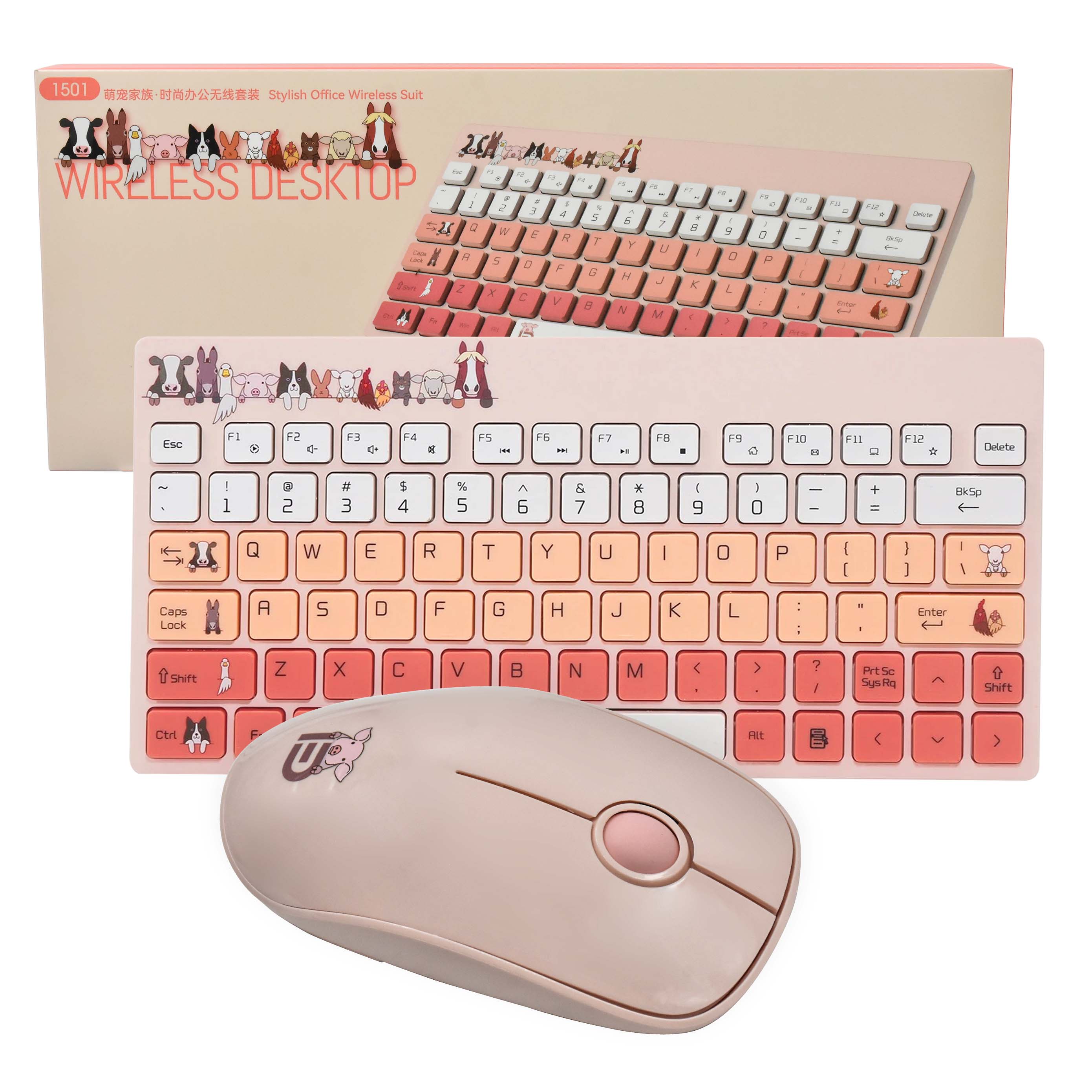 FD 1501-P Stylish Wireless Keyboard & Mouse Combo