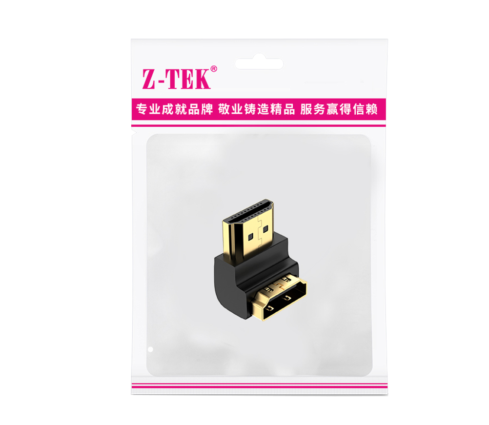 Z-TEK ZB004 4K 90-Degree HDMI-M to HDMI-F Adapter