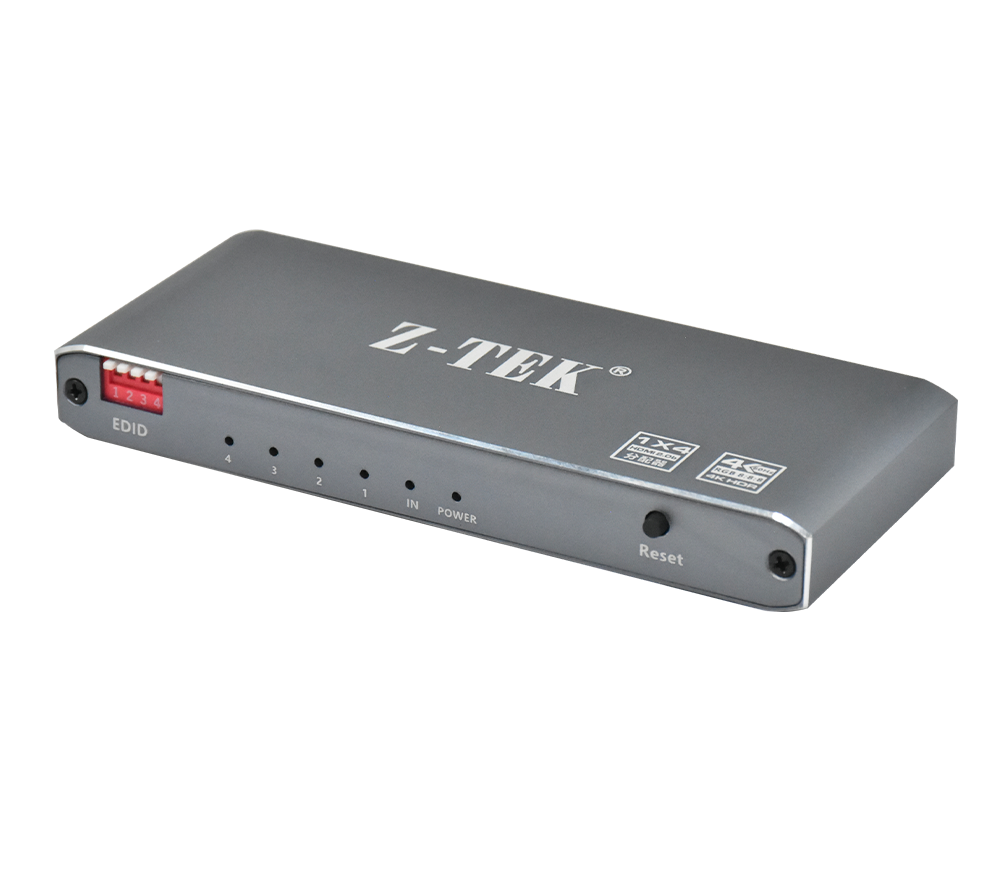 Z-TEK ZY451 4-Port 4K 60Hz HDMI Splitter