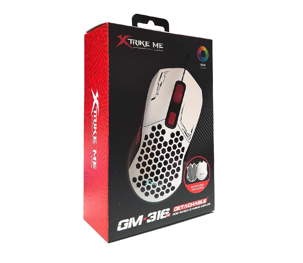 XTRIKE ME GM-316W White RGB Backlit Wired Mouse 