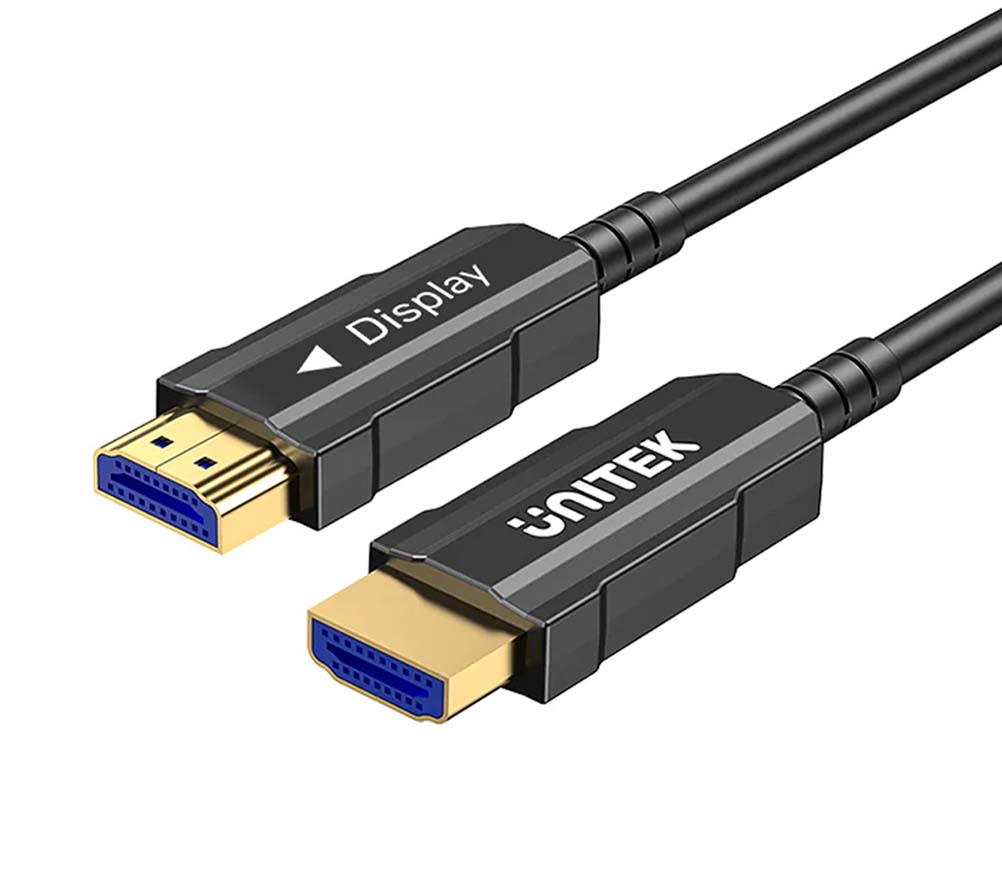 UNITEK C11072BK 50m HDMI2.0 4K@60Hz Male to Male Fiber Optic HDMI Cable