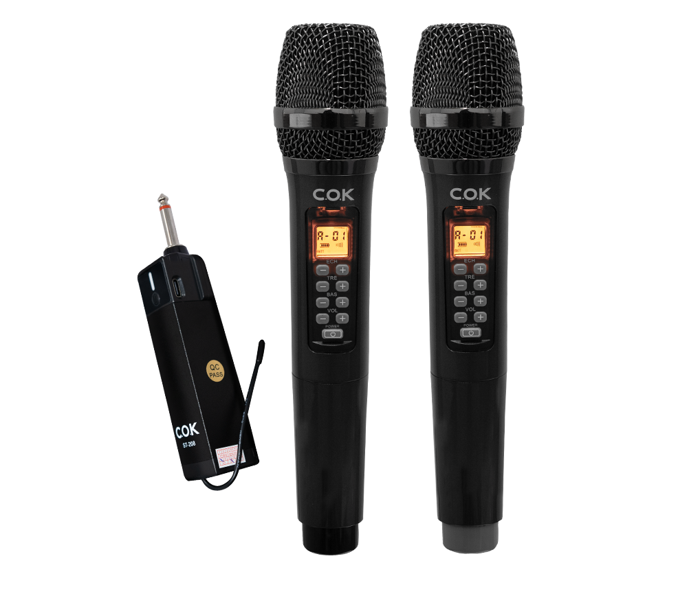 COK ST-208 Wireless Microphone Rechargeable Lithium Battery