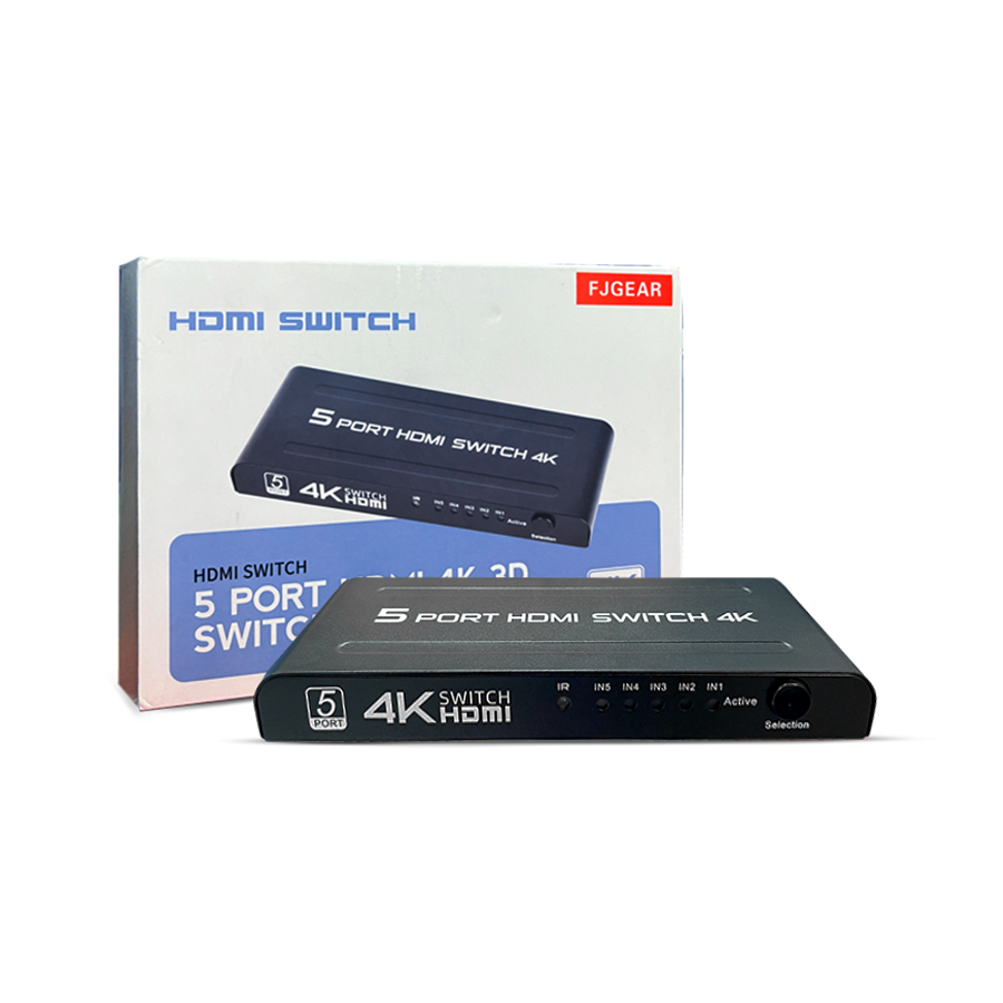 FJGEAR 4K501 5-Port 4K 3D HDMI Switch